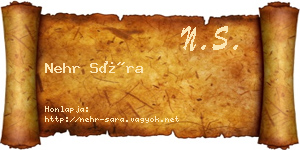 Nehr Sára névjegykártya