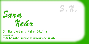 sara nehr business card